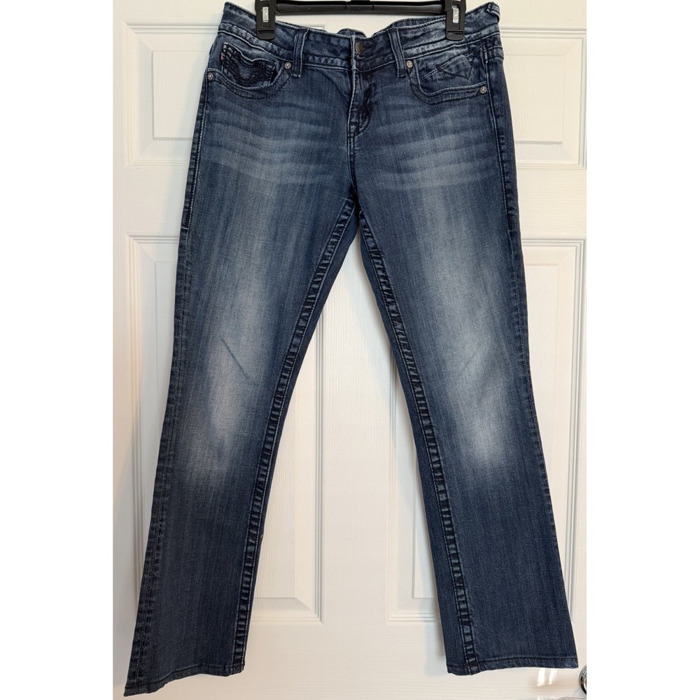 Vigoss The Chelsea Slim Boot Jeans Women's 9/10 X 33 Blue Denim Grunge